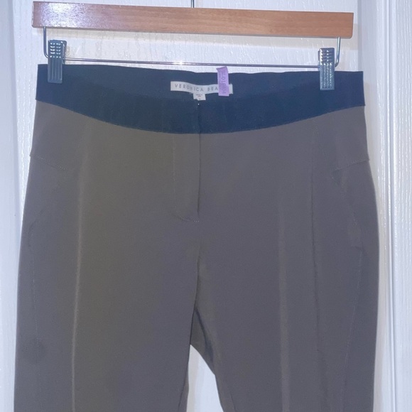 VERONICA BEARD Grosgrain-trimmed stretch-scuba leggings Army Green Stretch 8 M - Picture 5 of 8